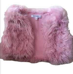 Girls PINK FUZZY VEST 3T